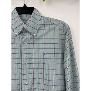 Southern Tide Men's‎ Small Green Check Long Sleeve Button Front Shirt